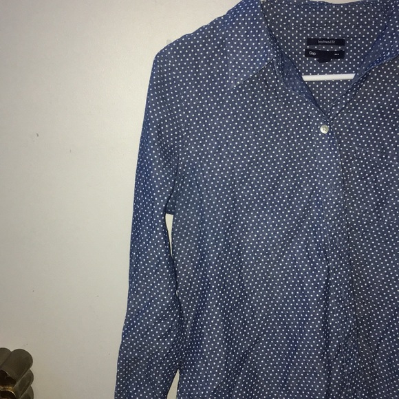 Blue Polka Dot Button Down - Picture 3 of 3